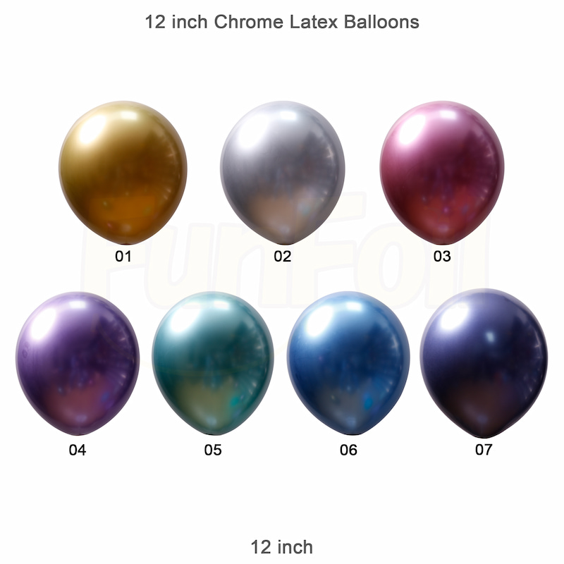 12 inch chrome latex balloons helium