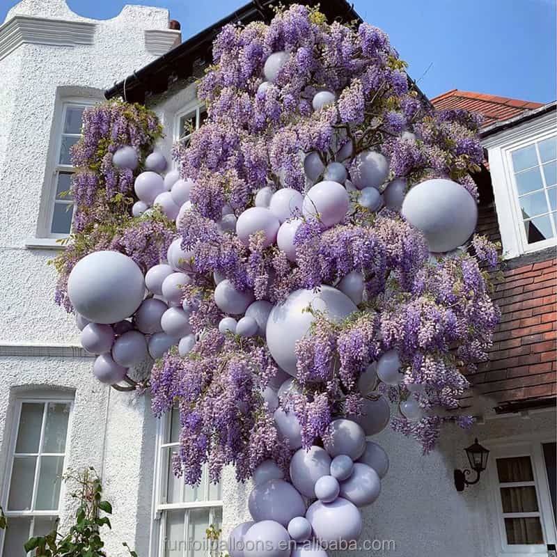 purple large latex balloons decoration