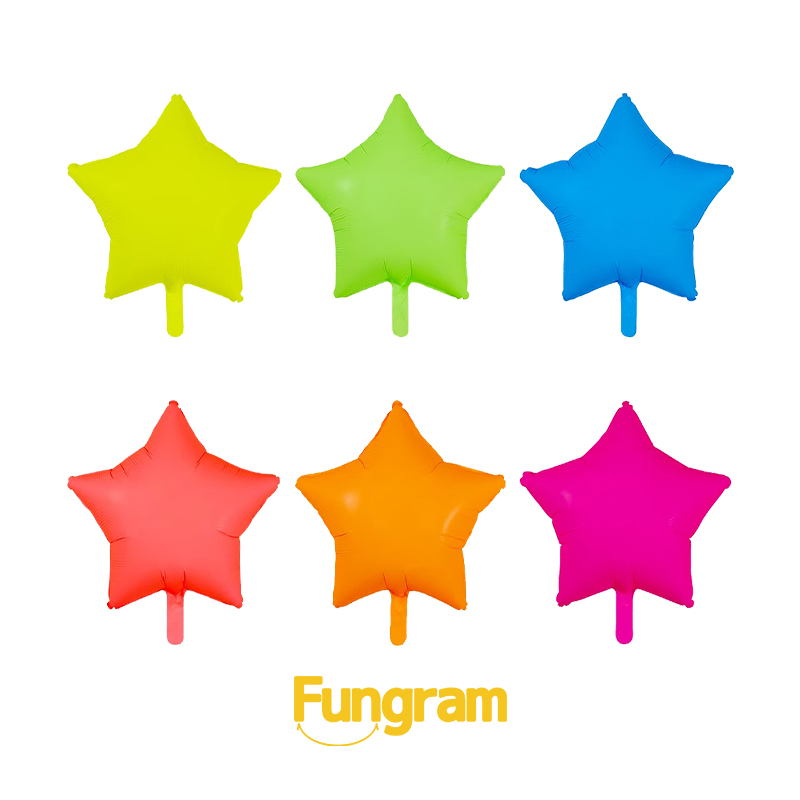 Neon Star Foil Balloon